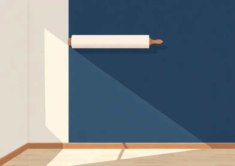 Pose de papier peint, rouleau et brosse à maroufler